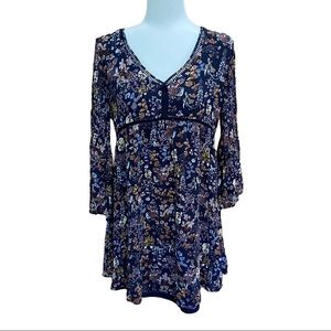 Magnolia South Blue Floral Boho Dress Size Large
